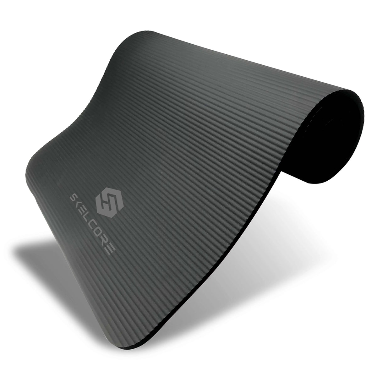 10mm Extra Long Non Slip Exercise Mat with Carrying Strap, Black F551680
