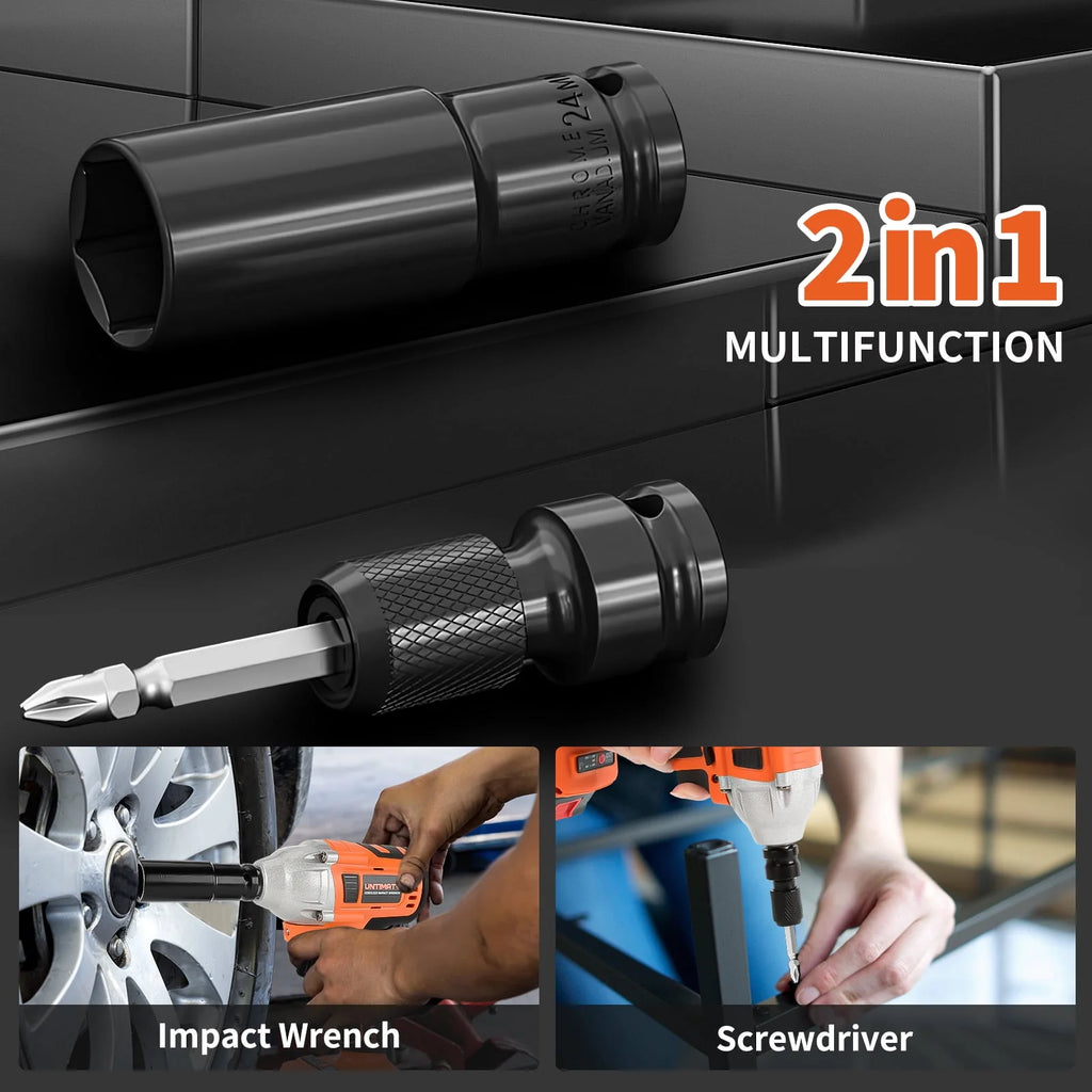 1/2 inch Brushless Cordless Impact Wrench with 3.0Ah Li-ion Battery & 7 Sockets R30255
