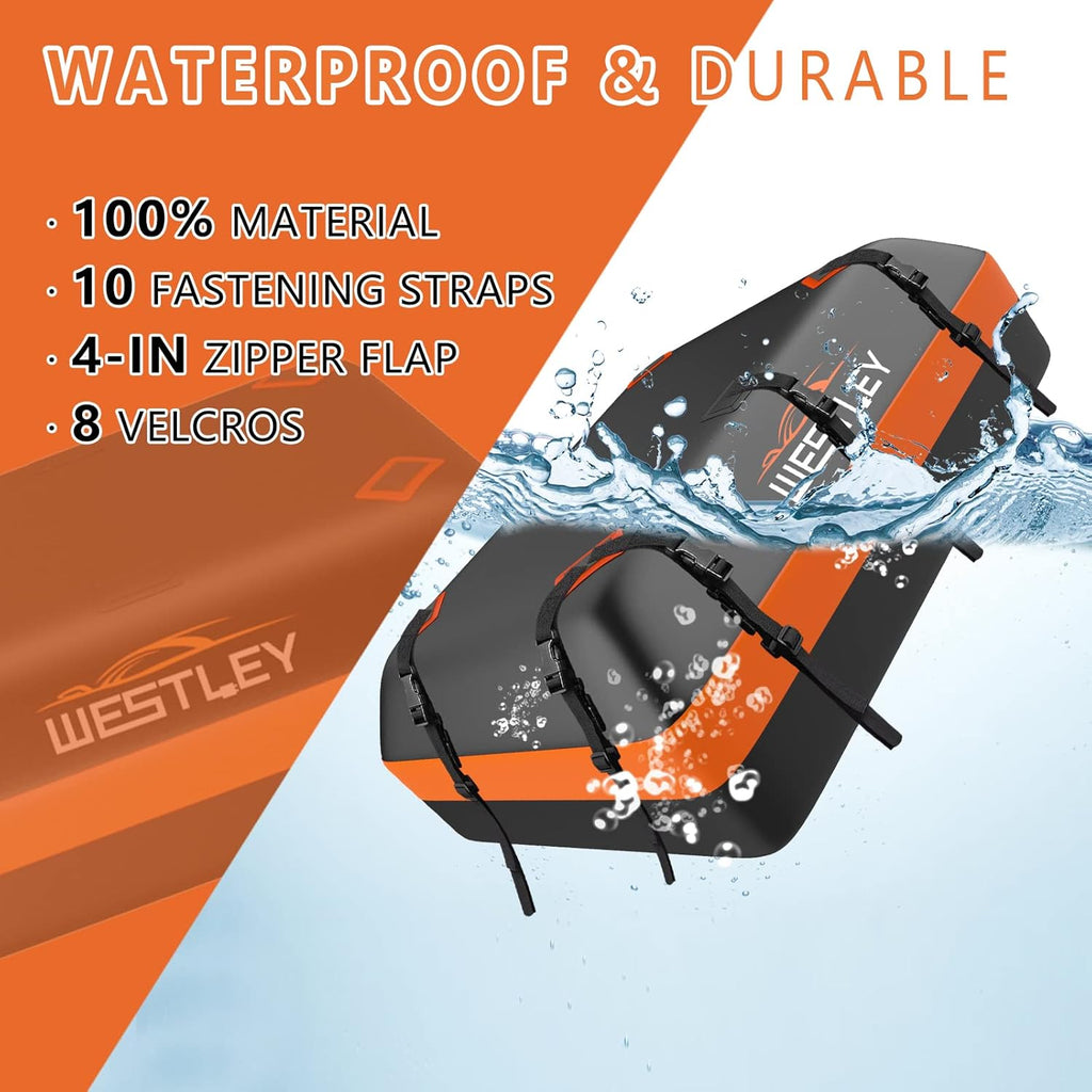 100% Waterproof 15 Cubic Feet Rooftop Cargo Carrier H542414