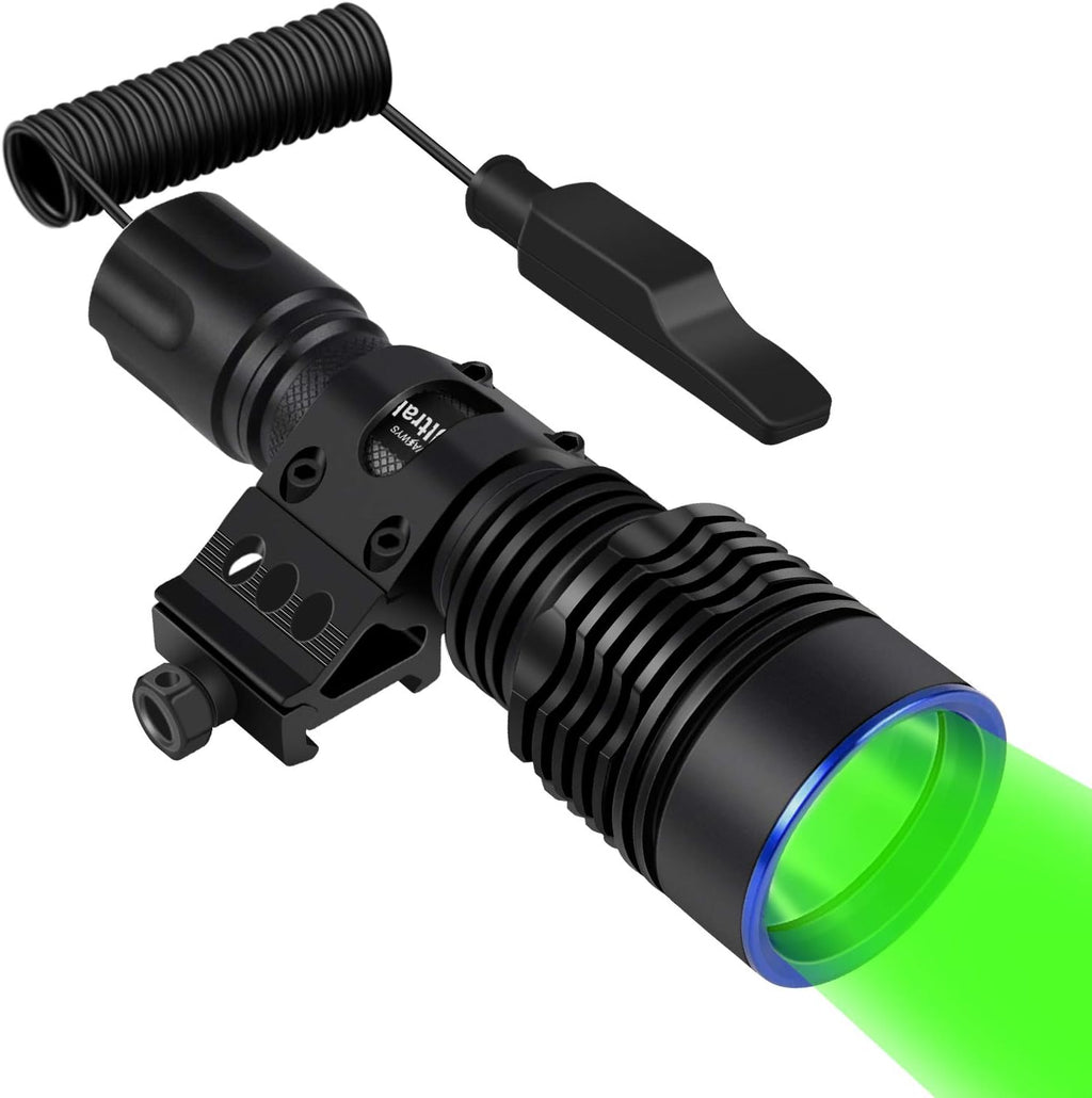 Tactical Flashlight with Picatinny Rail Mount, Pressure Switch, Rechargeable Battery and Charger V578