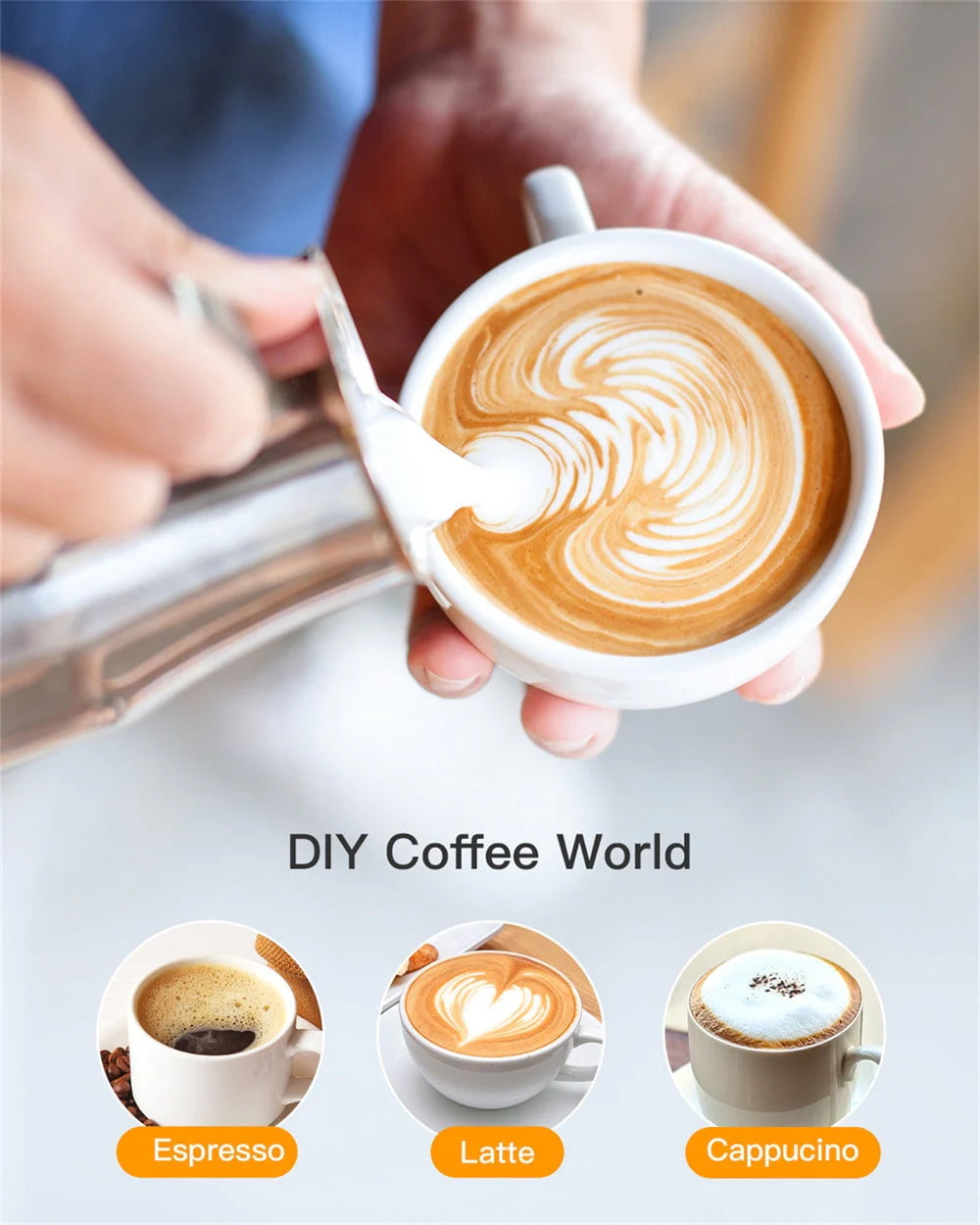 Black 1-4 Cup Steam Espresso Machine with Milk Frother P8499