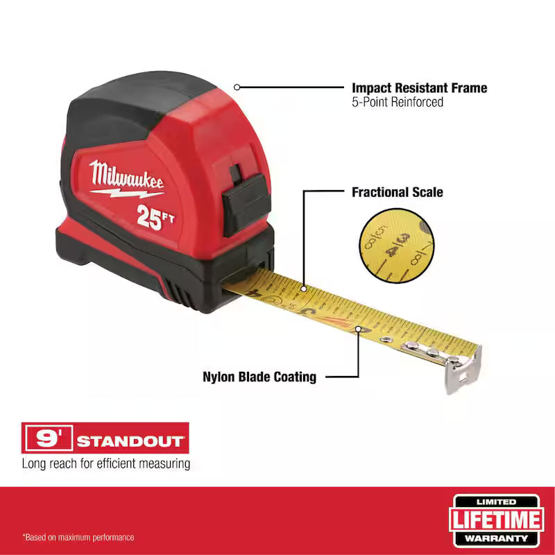12 ft. Compact Tape Measure with Folding Utility Knife N2770