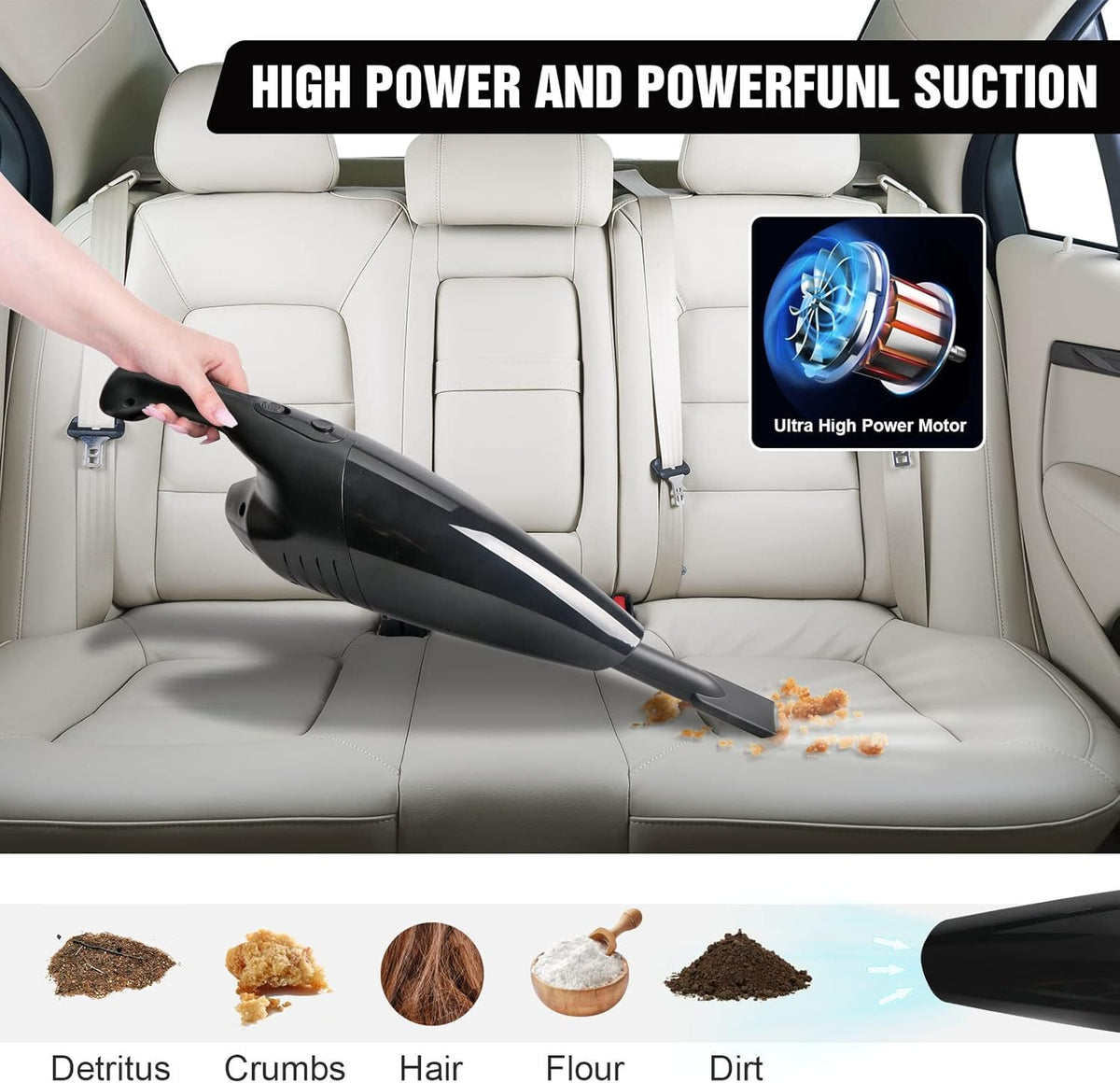7500Pa Portable Handheld Car Vacuum E820396