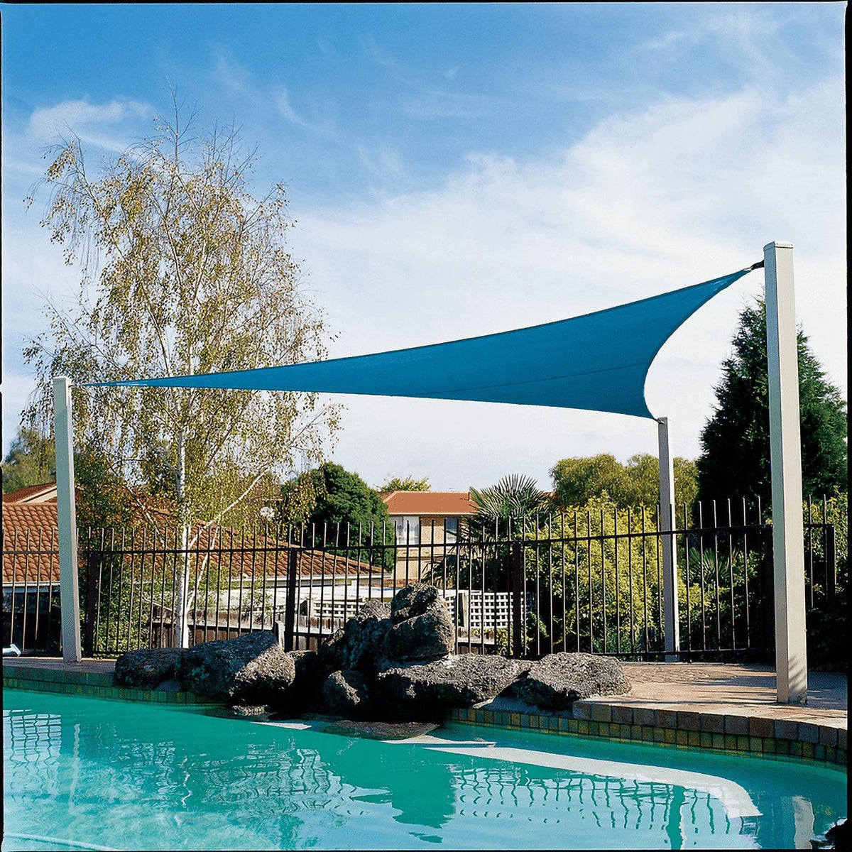 Outdoor Sun Shade Sail 95% UV Block 12' Triangle Sapphire A161392