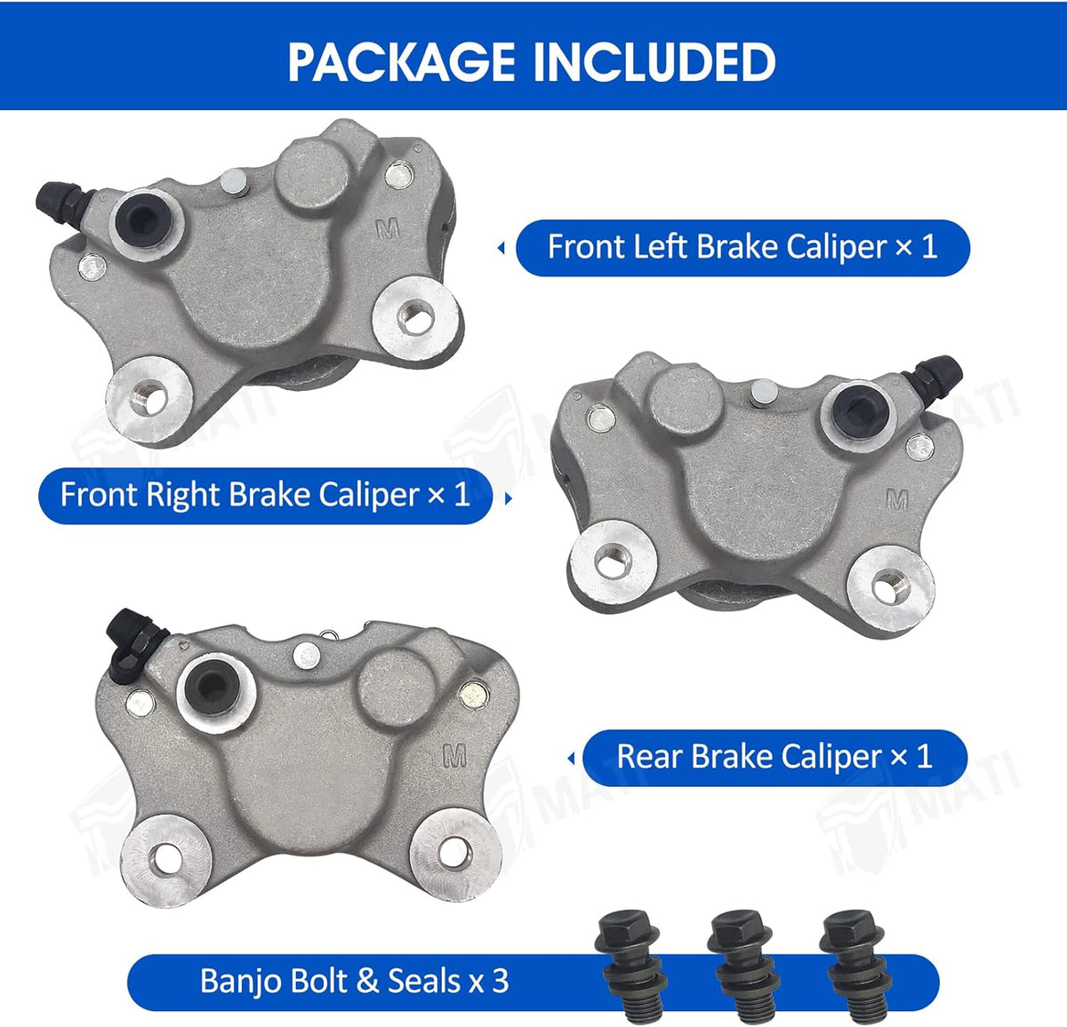 Front Left Right & Rear Brake Calipers with Pads F595697