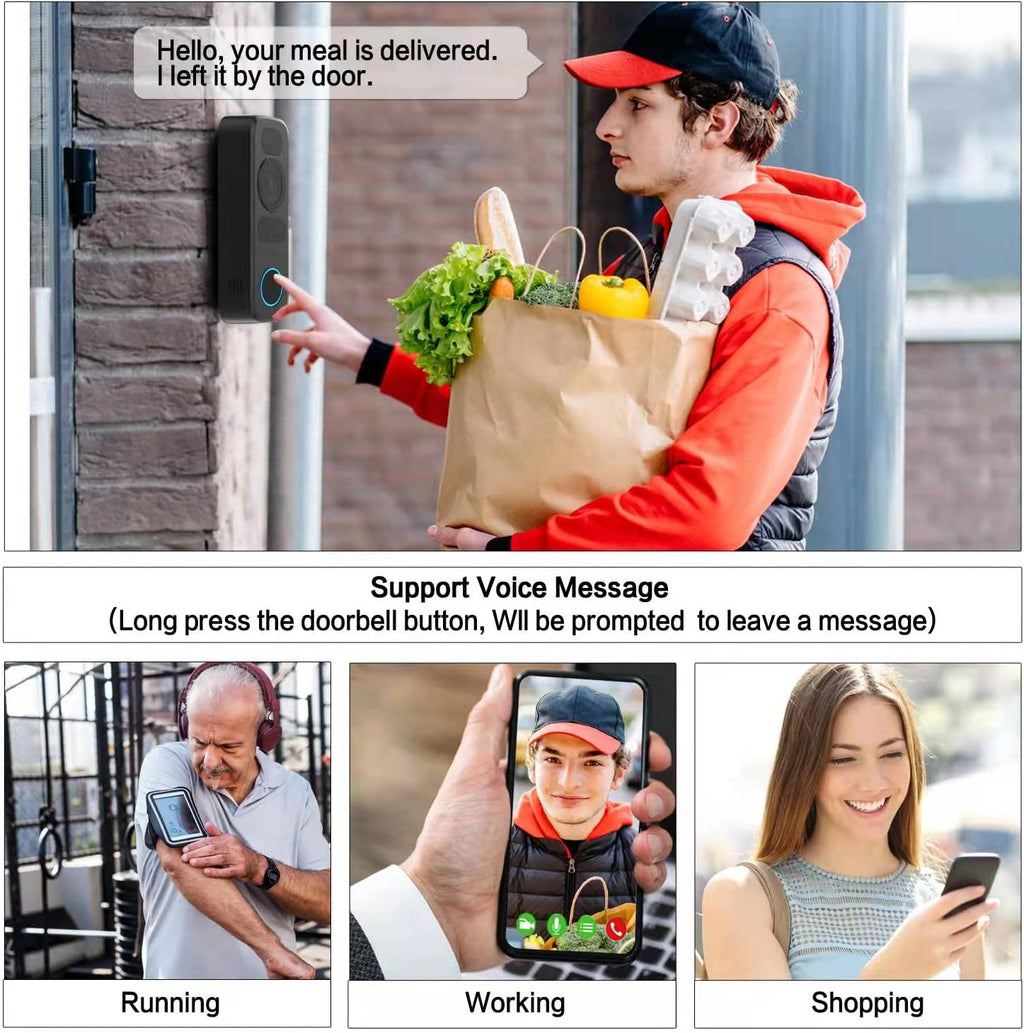 Wired Video Doorbell Camera 1080P HD 140° View Y76696