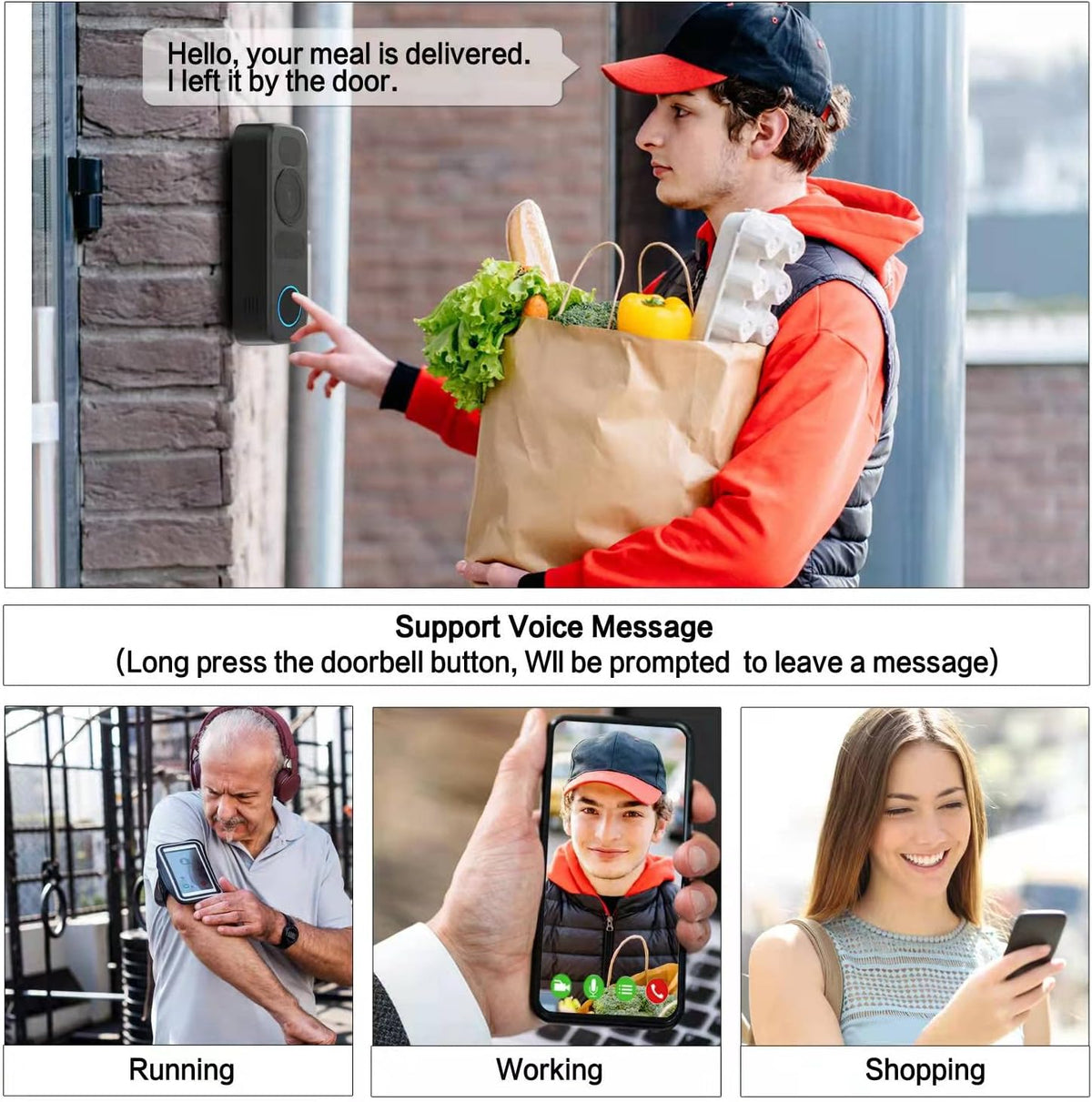 Wired Video Doorbell Camera 1080P HD 140° View Y76696