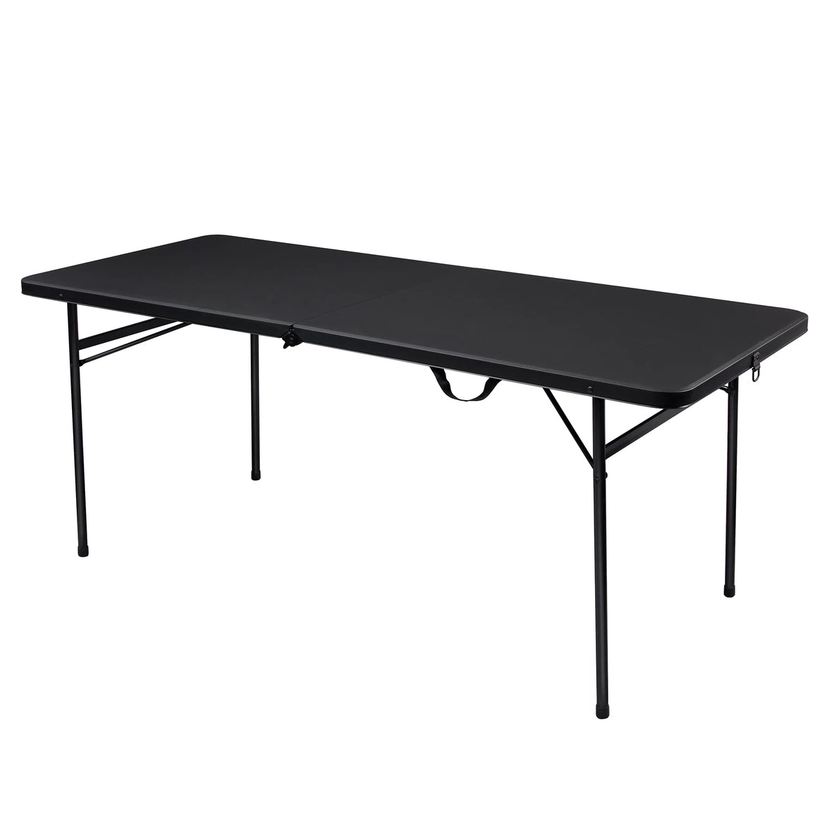 6 Foot Bi-Fold Plastic Folding Table, Black V582363