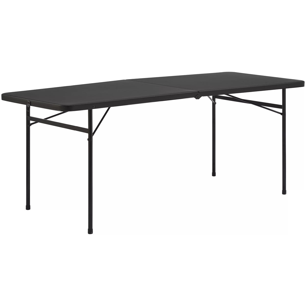 6 Foot Bi-Fold Plastic Folding Table, Black V582363