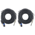 2 Pack 30ft Speakon to 1/4 Inch Speaker Cable Y23713