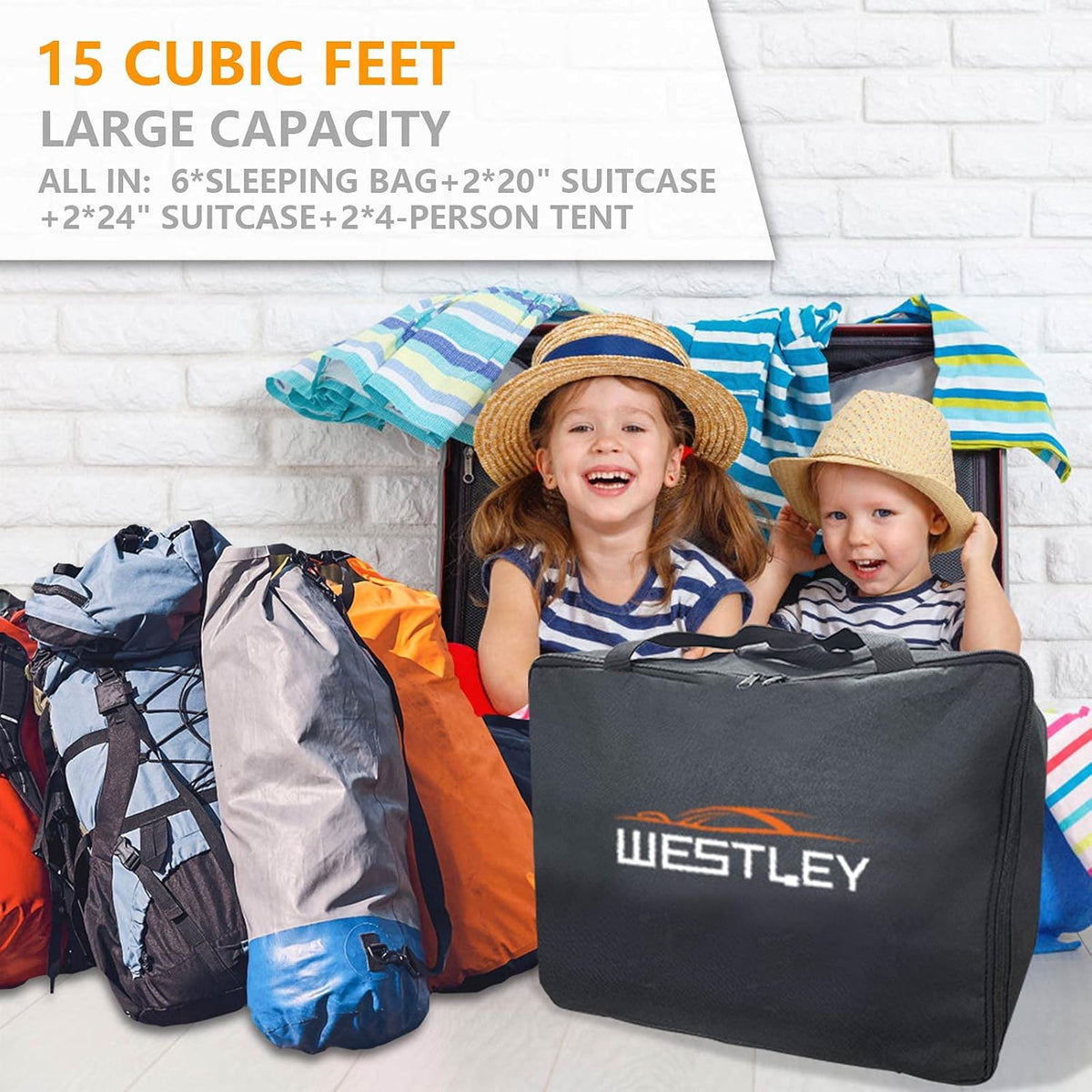 100% Waterproof 15 Cubic Feet Rooftop Cargo Carrier H542414