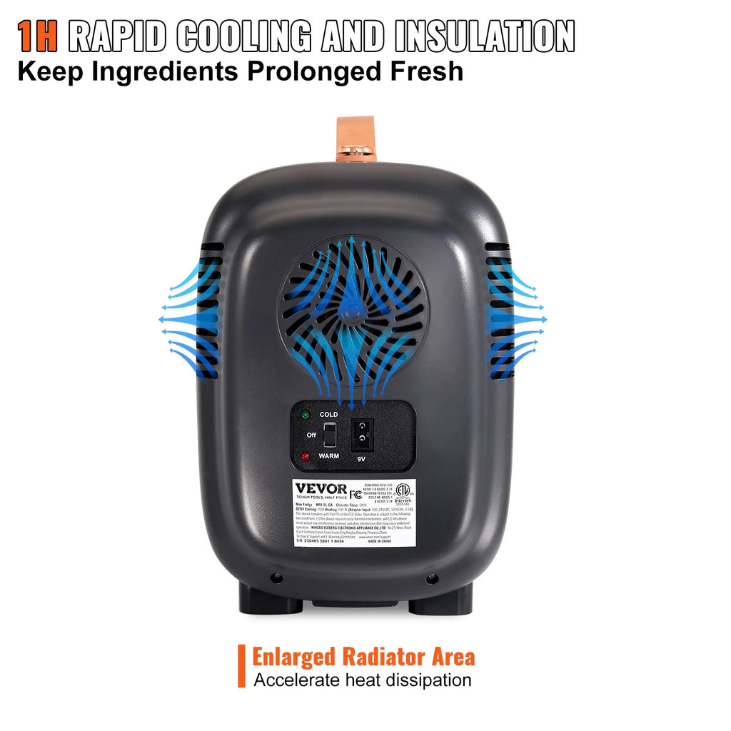 4L 6 Cans Portable Cooler Warmer Mini Fridge J344214