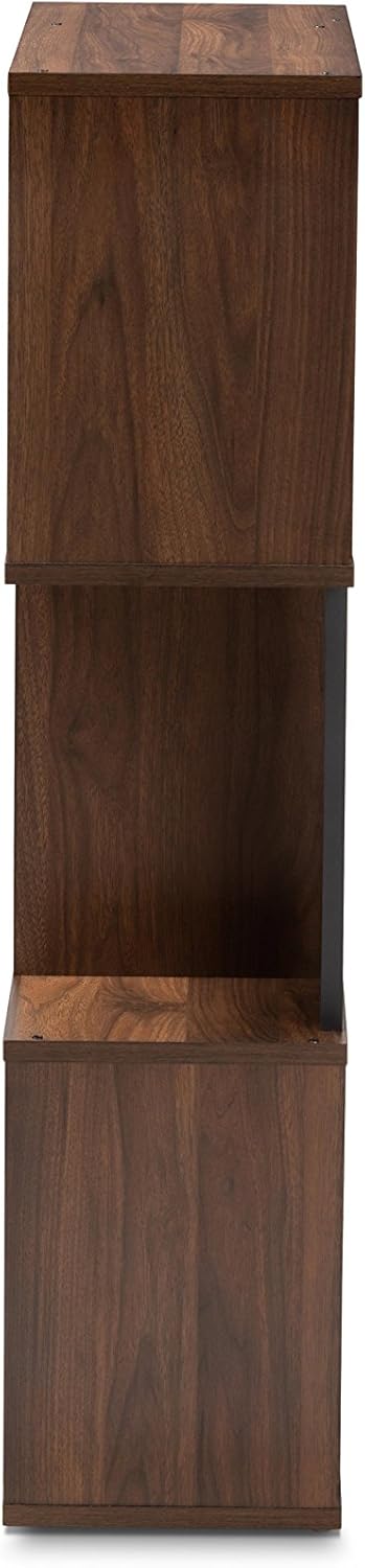 Walnut Brown Dark Grey Bookcase T446