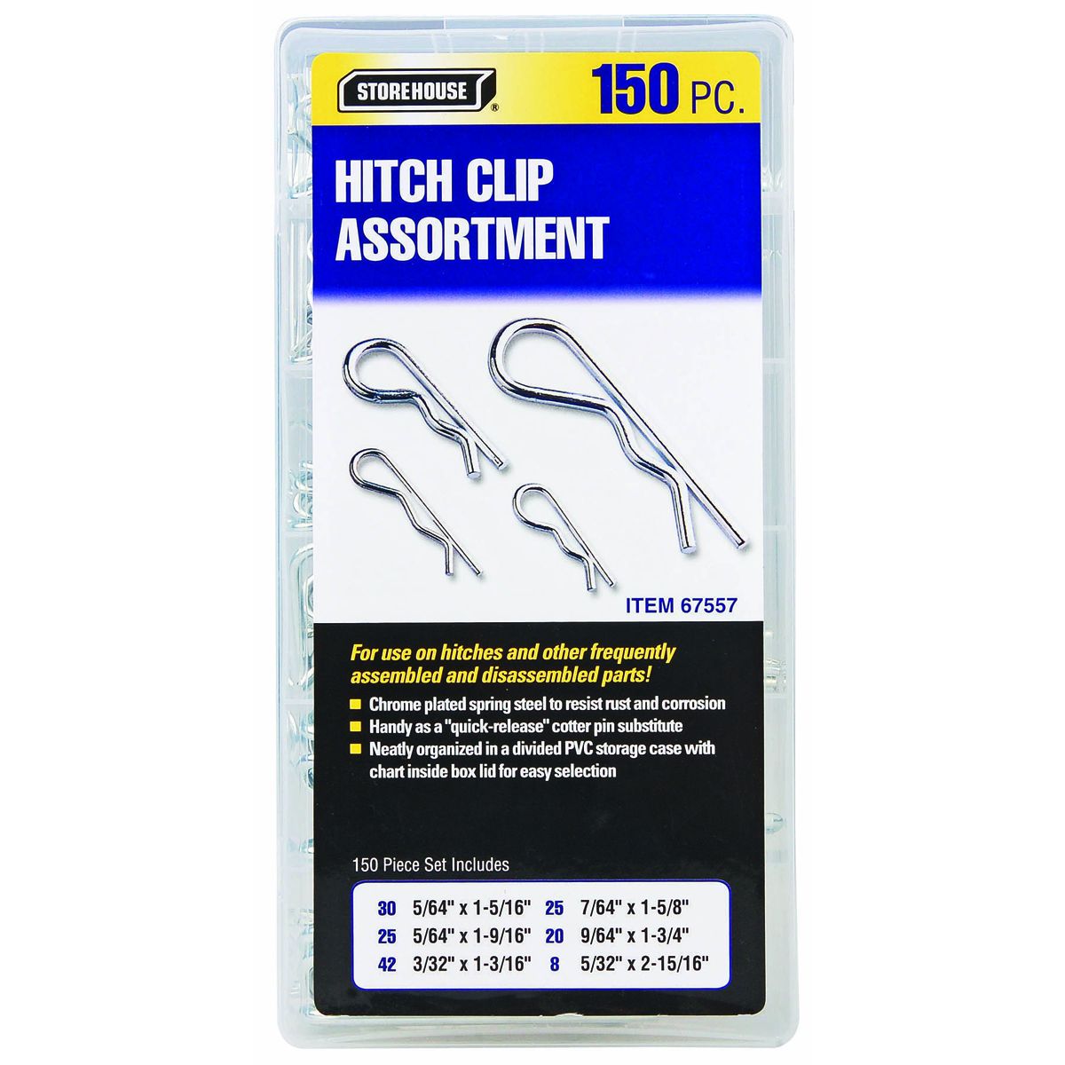 Hitch Clip Assortment, 150-Piece G15308