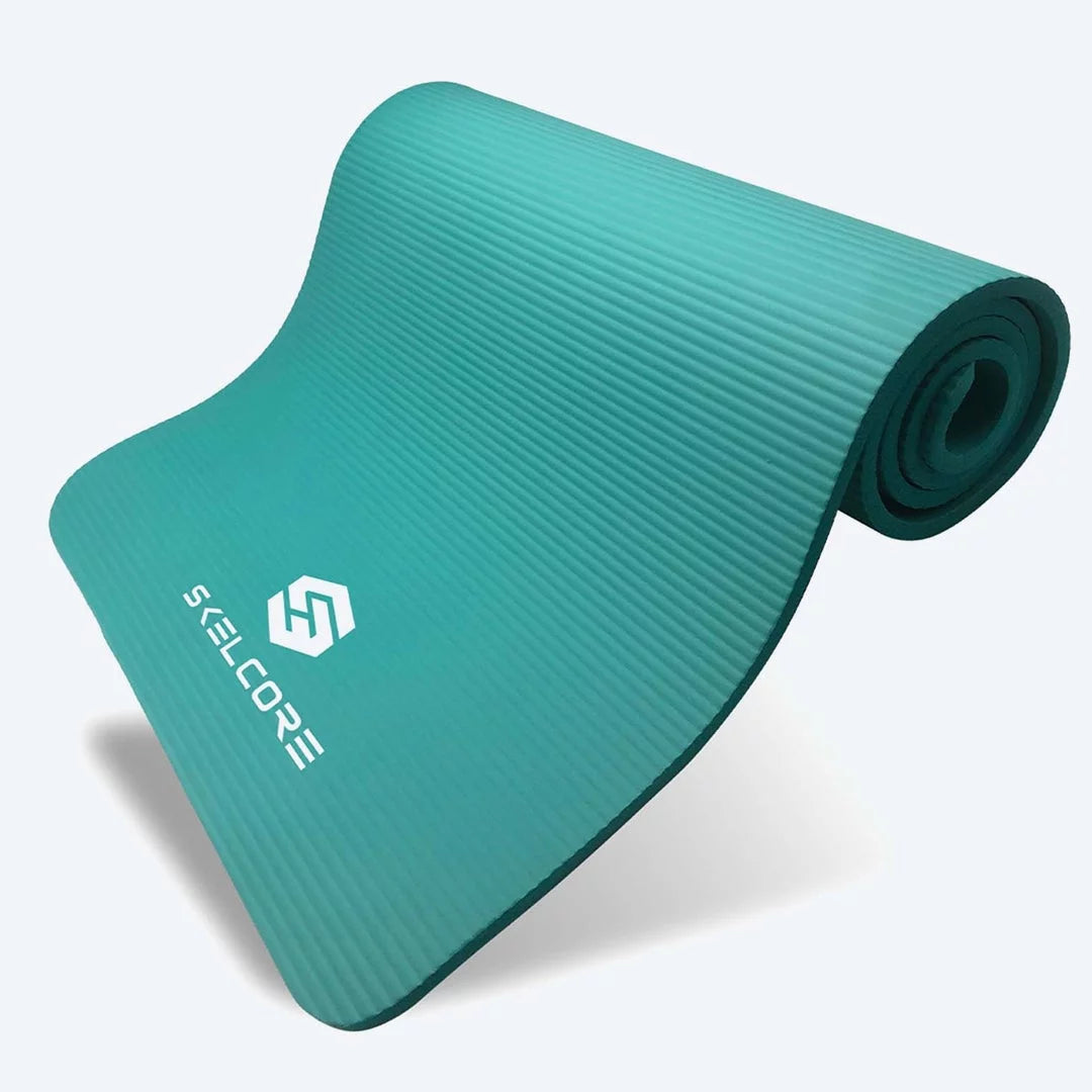 10mm Extra Long Non Slip Exercise Mat with Carrying Strap, Black F551680