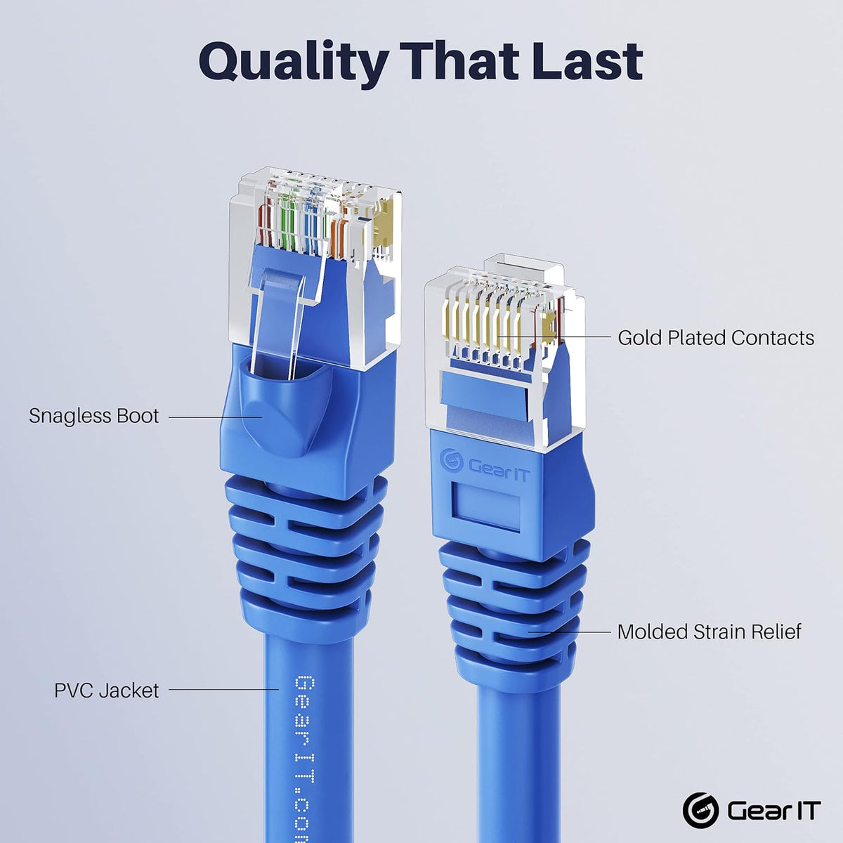 Cat 6 Ethernet Cable 1.5 ft 50-Pack Blue X55420