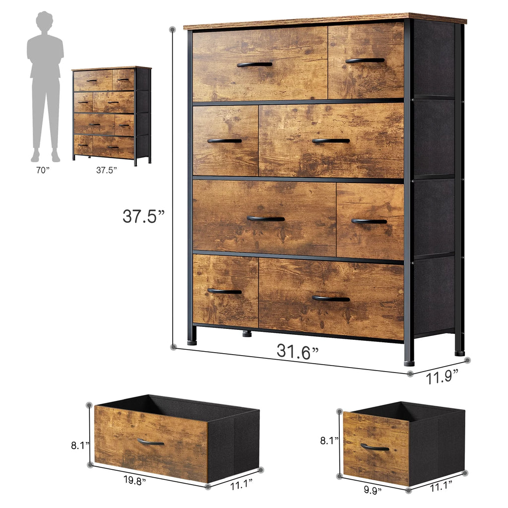 8 Drawer Wood Dresser Q23123