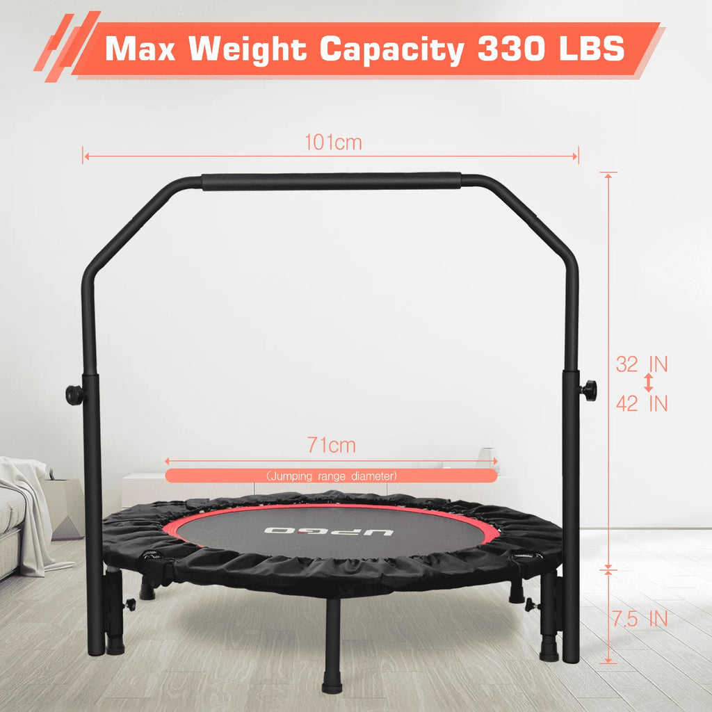 40 Foldable Fitness Trampoline with Adjustable Foam Handle V8800