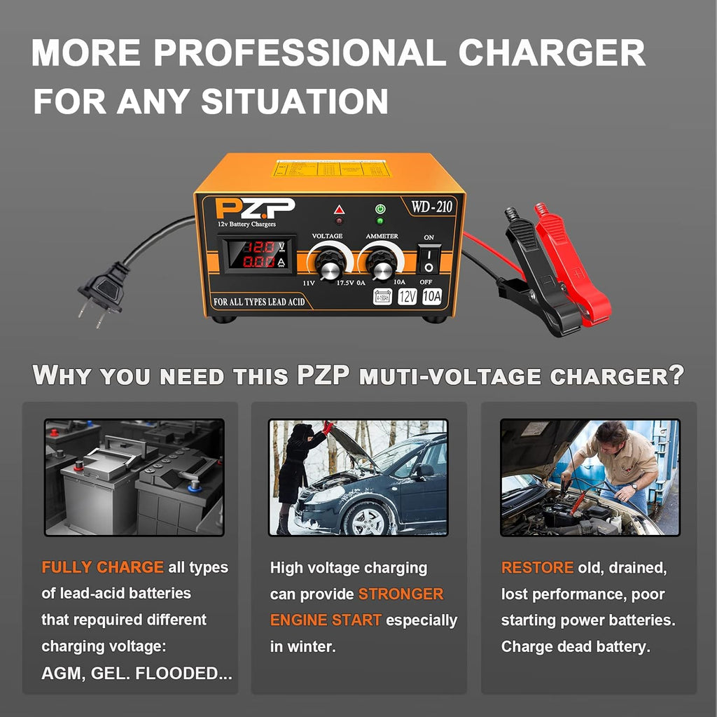 0-10 Amp 12v Automotive Battery Charger M9787