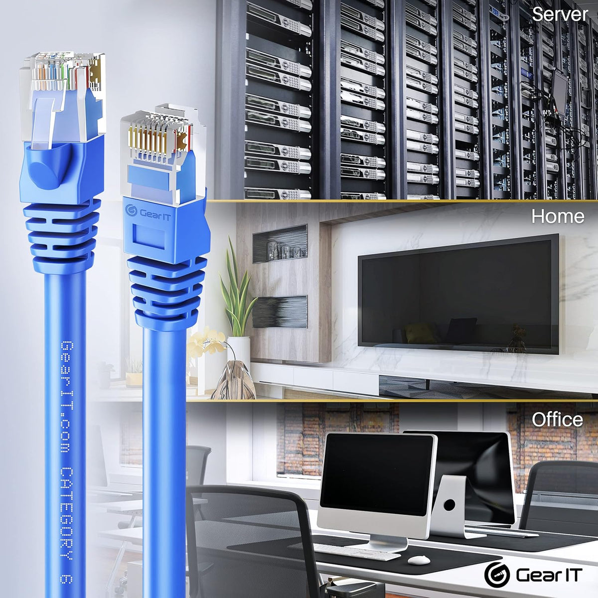Cat 6 Ethernet Cable 1.5 ft 50-Pack Blue X55420