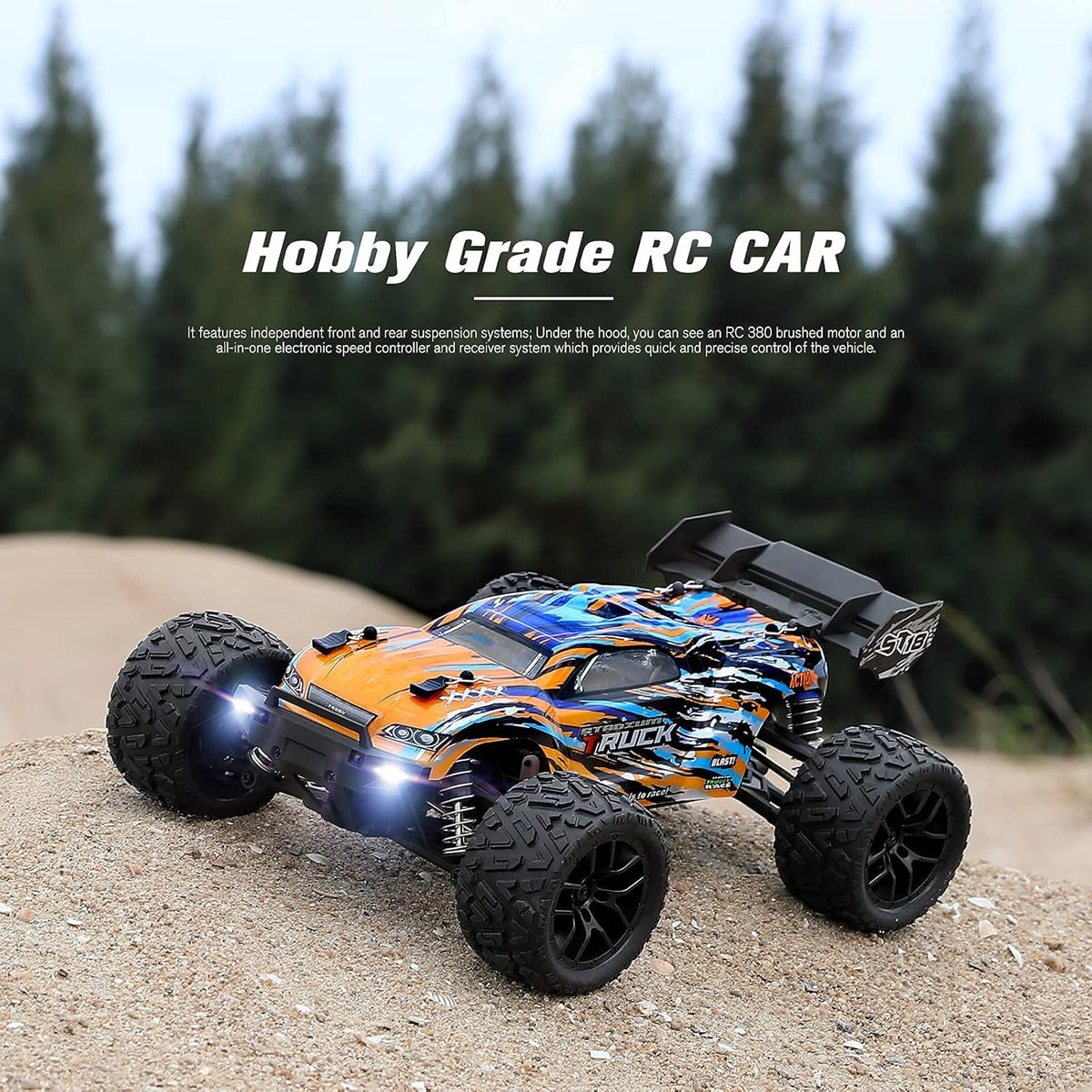 1:18 Scale 4WD Remote Control Truck with 2 Rechargeable Batteries P12907