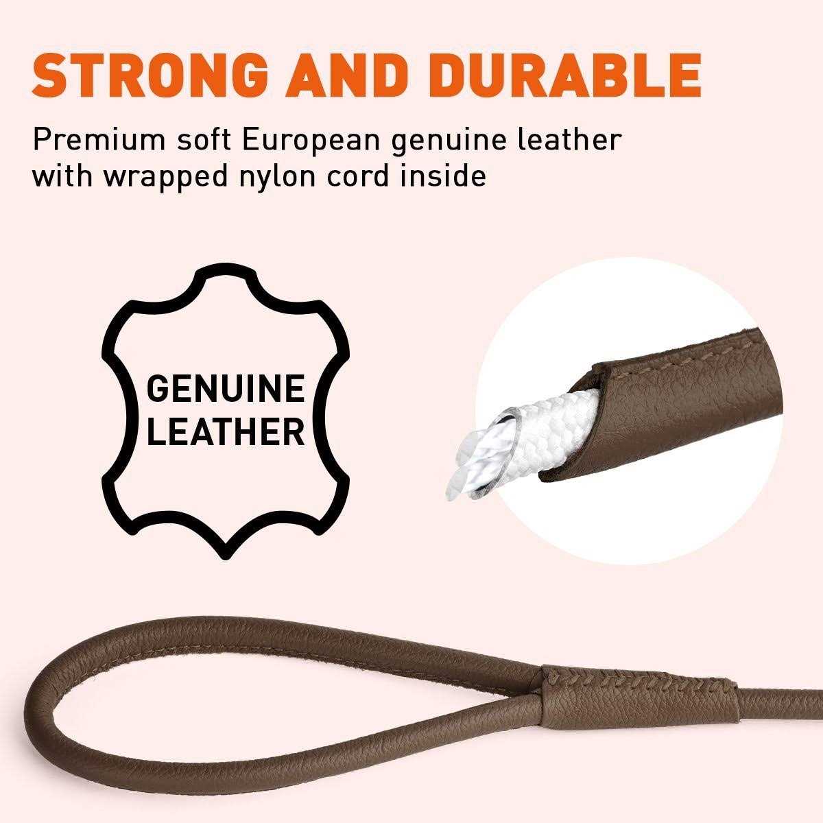 Soft Leather Round Leash Z9885
