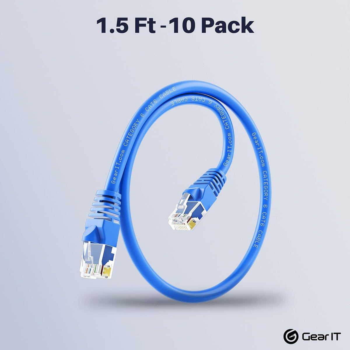 Cat 6 Ethernet Cable 1.5 ft 50-Pack Blue X55420