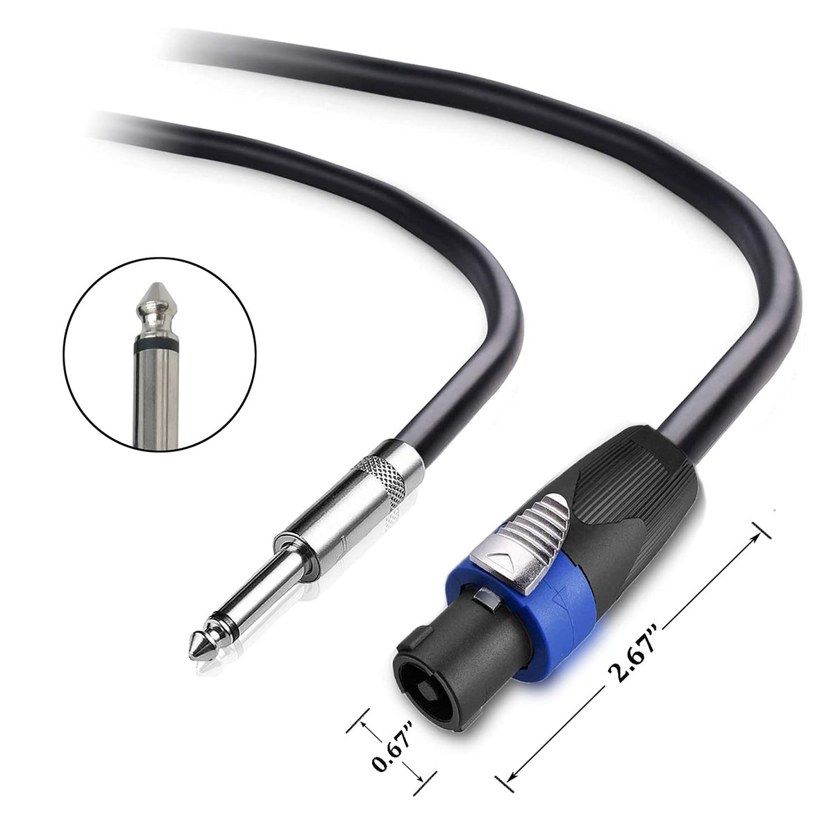2 Pack 30ft Speakon to 1/4 Inch Speaker Cable Y23713