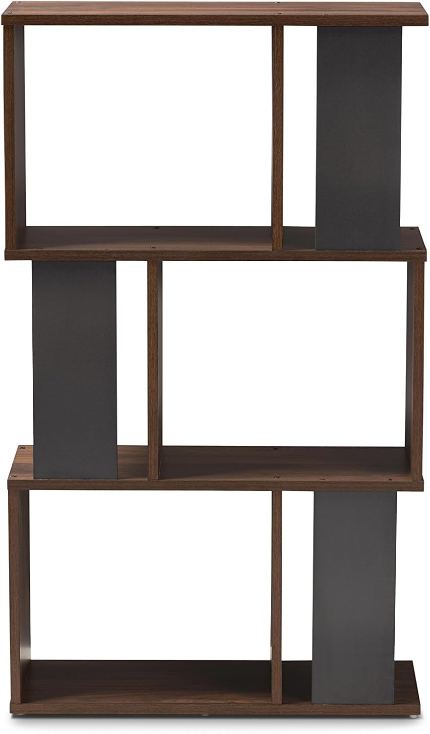 Walnut Brown Dark Grey Bookcase T446