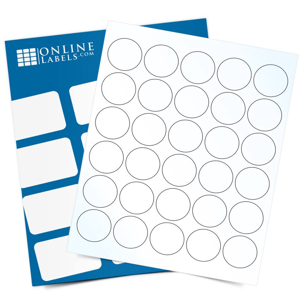 Round Labels, 100 Sheets, Clear Gloss Laser S13307