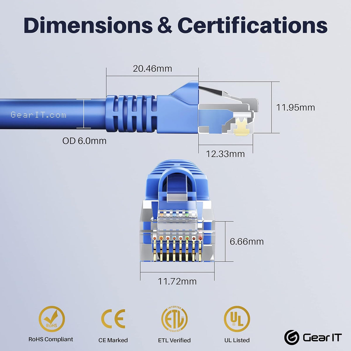 Cat 6 Ethernet Cable 1.5 ft 50-Pack Blue X55420