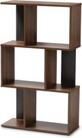 Walnut Brown Dark Grey Bookcase T446