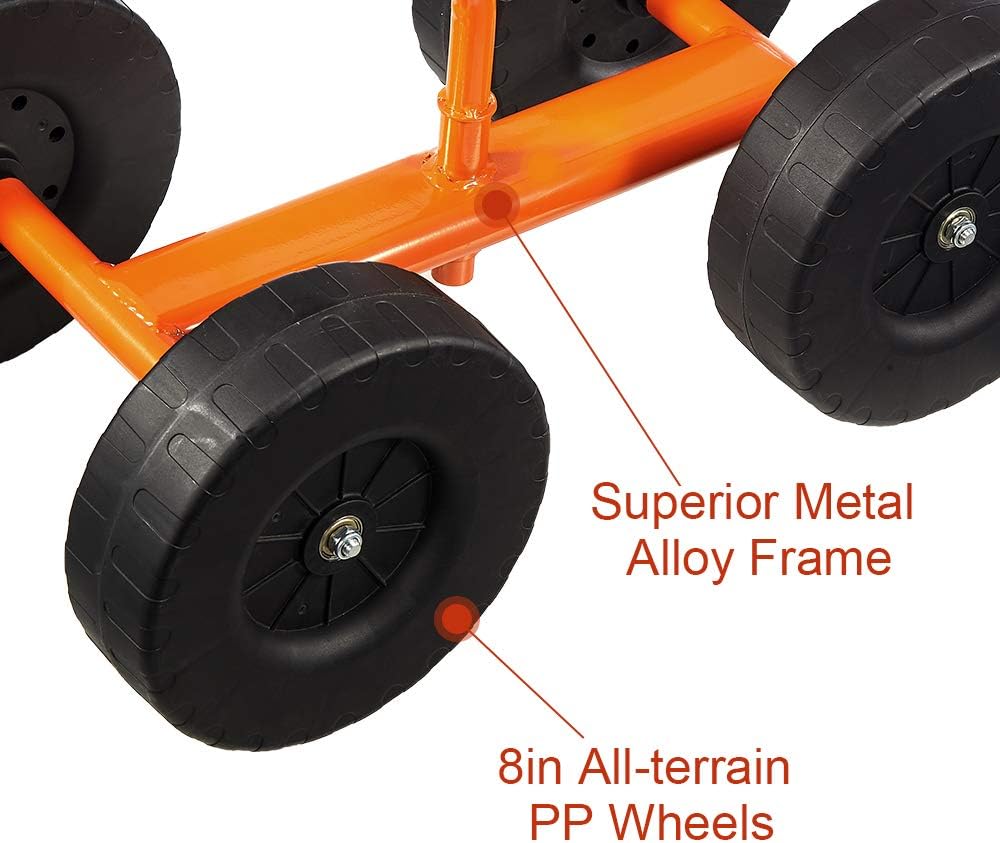 Ride On Sand Digger Excavator Toy with 8 inches Wheels and 360° Rotation Seat L47922