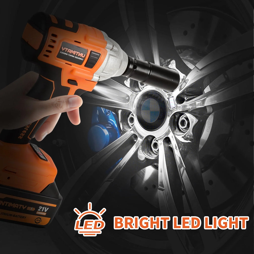 1/2 inch Brushless Cordless Impact Wrench with 3.0Ah Li-ion Battery & 7 Sockets R30255