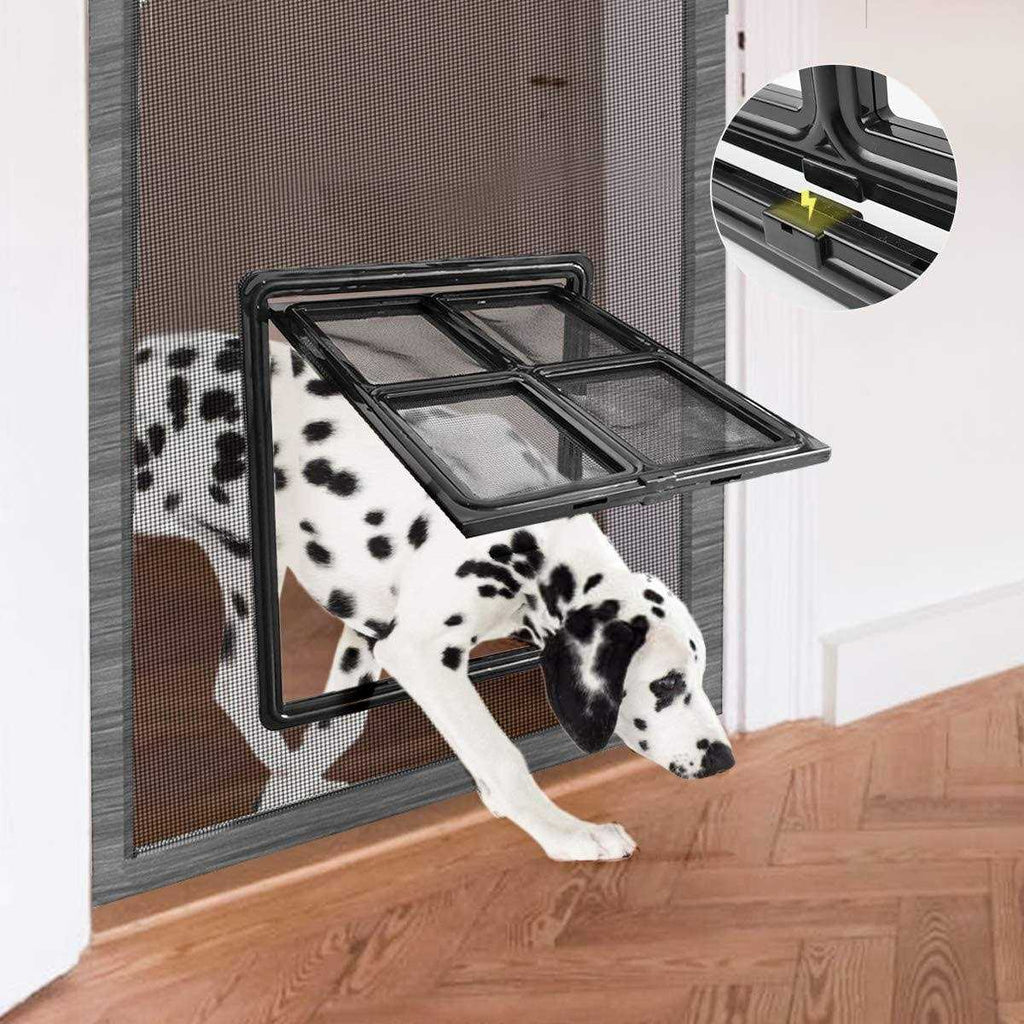 Screen Door Pet Door 12 x 16 inches Lockable Magnetic Automatic Closing R572633
