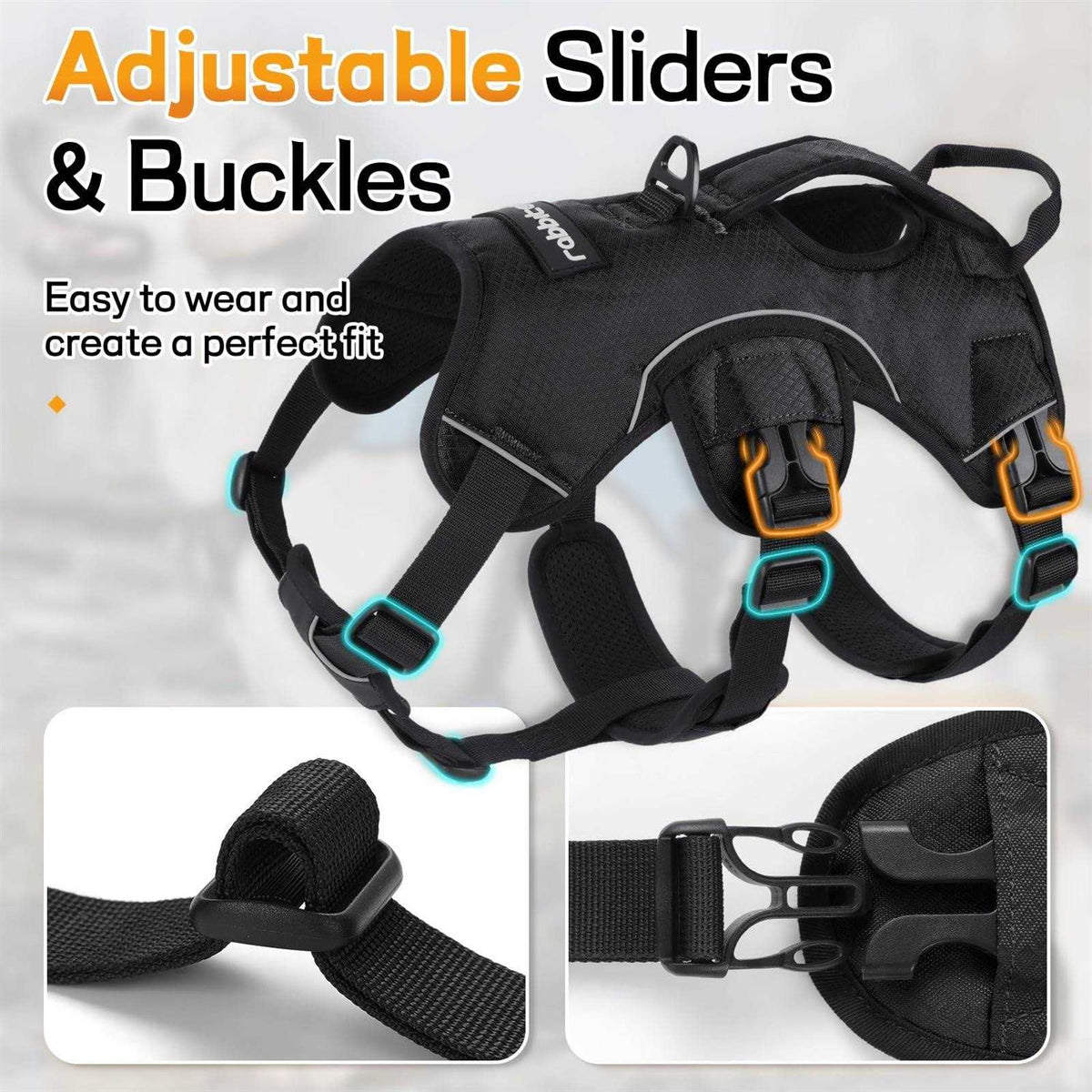 Adjustable Soft Padded Dog Harness S421