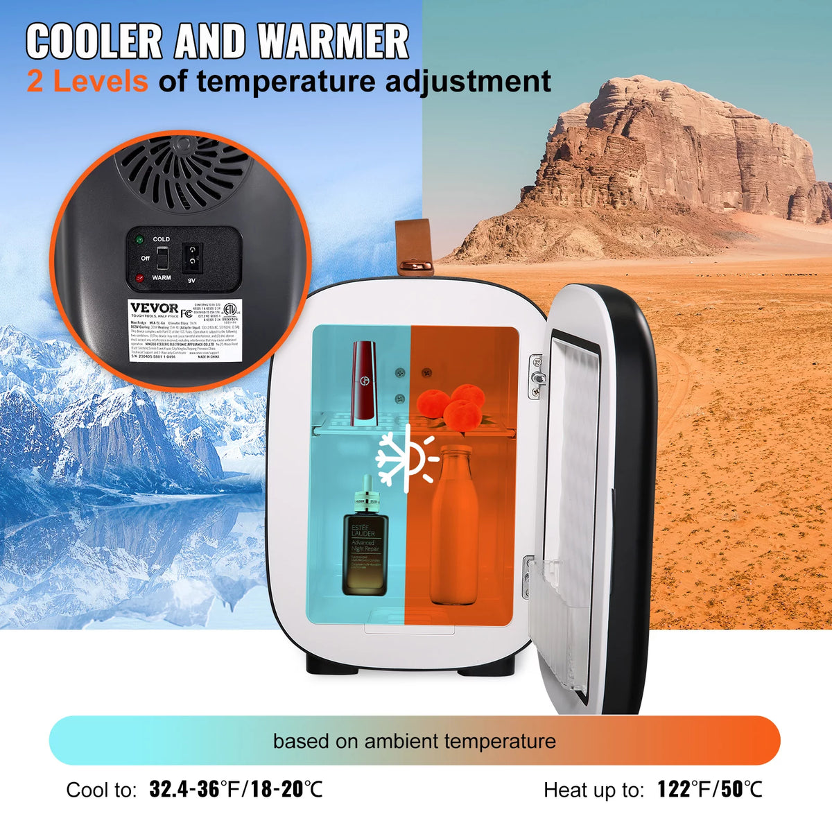 4L 6 Cans Portable Cooler Warmer Mini Fridge J344214