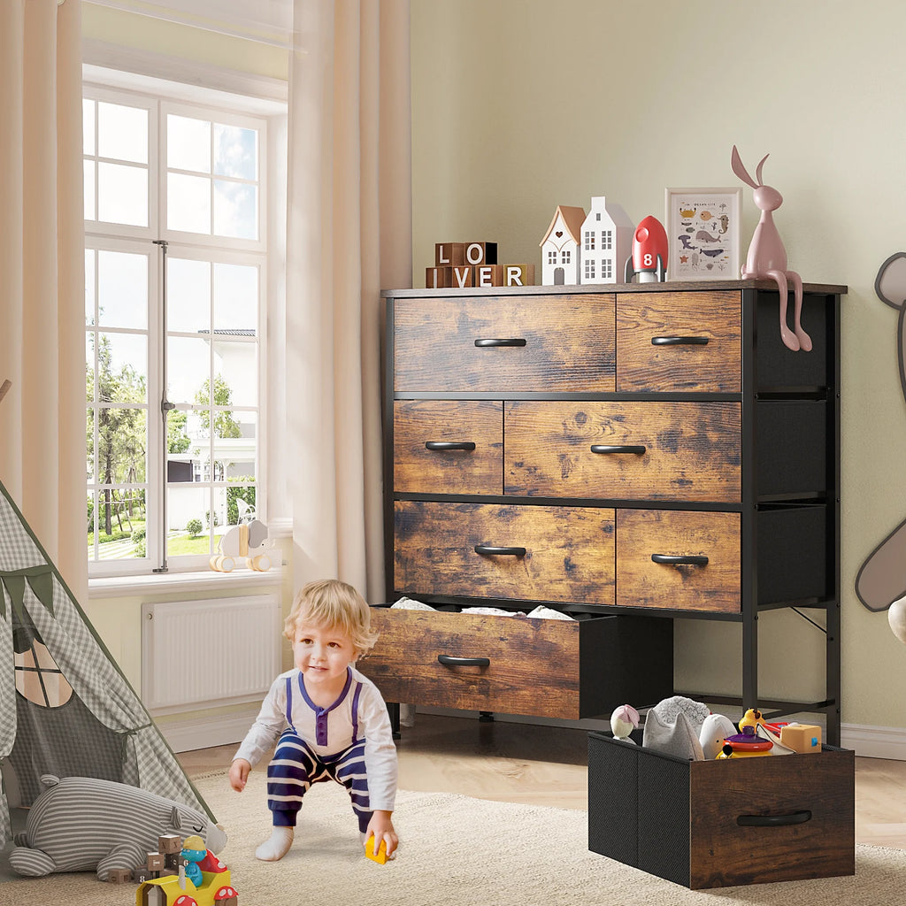 8 Drawer Wood Dresser Q23123