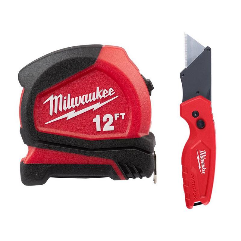 12 ft. Compact Tape Measure with Folding Utility Knife N2770